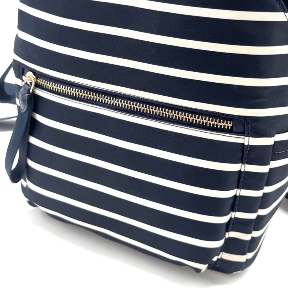 Kate Spade Chelsea Nylon Medium Backpack Navy Blue Striped - Picture 9 of 11